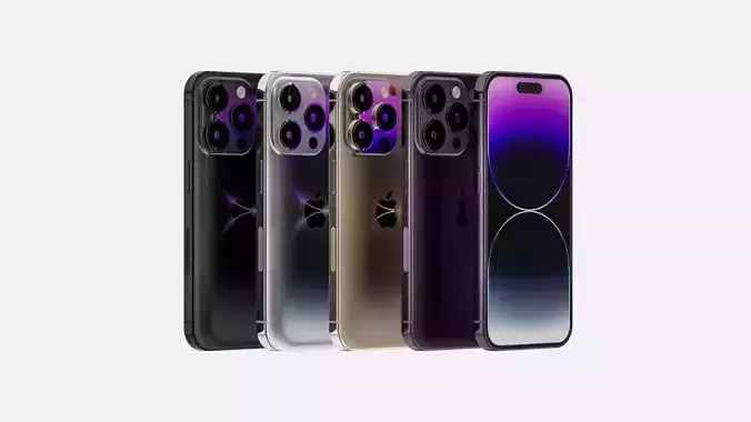 iPhone 14 Pro in all colors Free 3D model