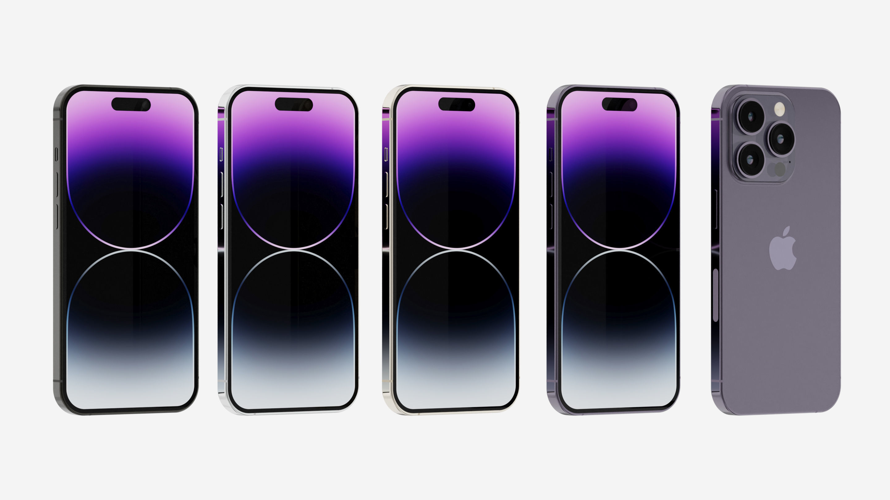 iPhone 14 Pro in all colors Free 3D model_3