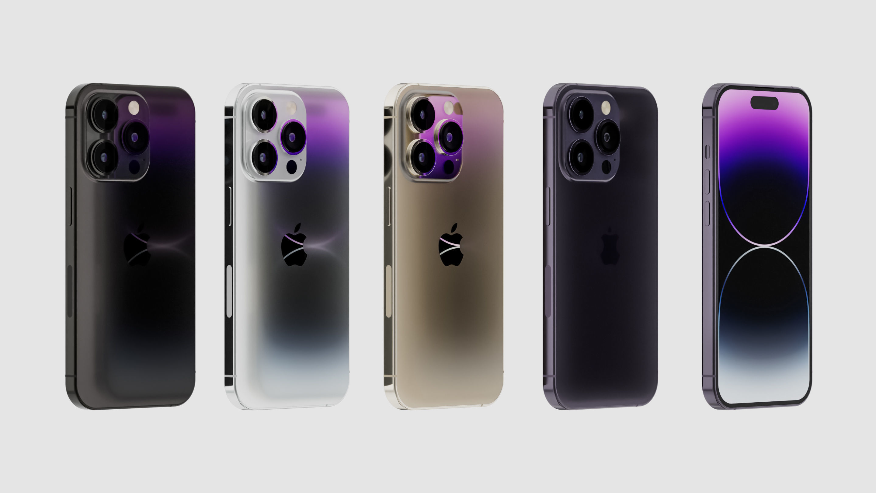iPhone 14 Pro in all colors Free 3D model_2