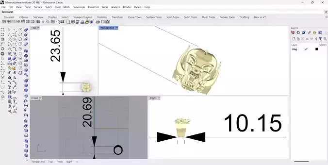 Motorhead War Pig Ring Size 11