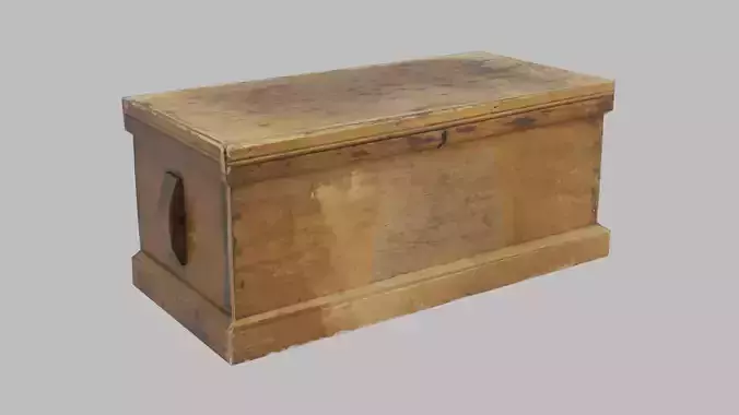 Rustic Wooden Chest - Very Low Poly 3D Model