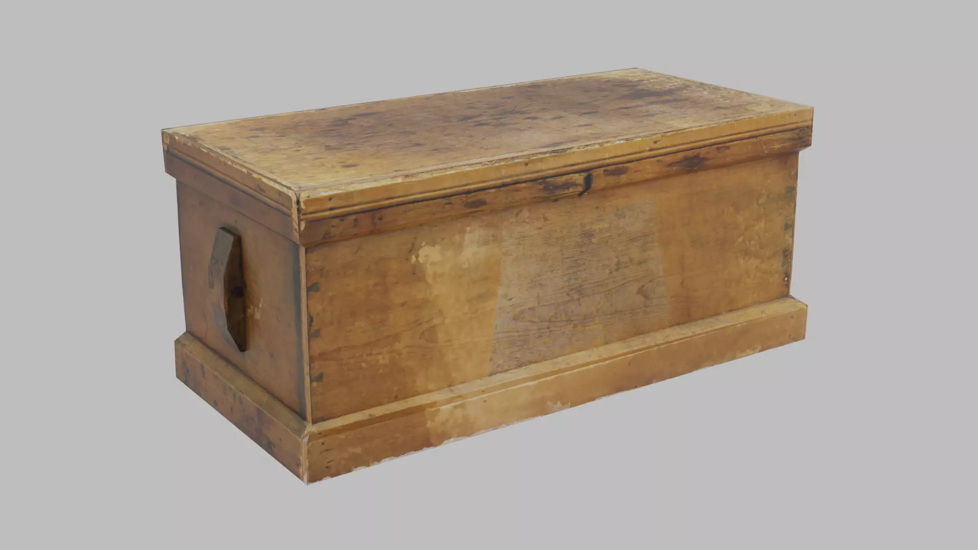 Rustic Wooden Chest - Very Low Poly 3D Model Free low-poly 3D model