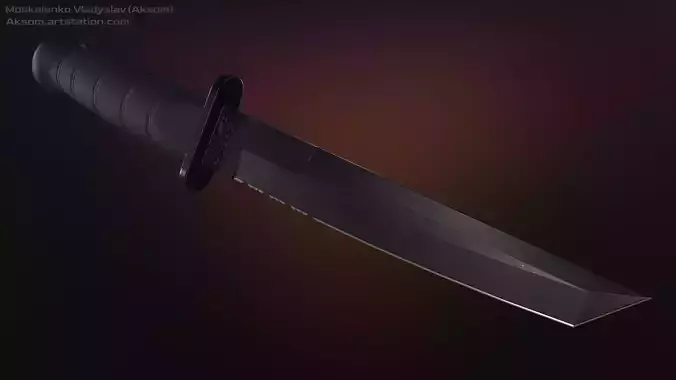 Tanto knife and textures Free low-poly 3D model
