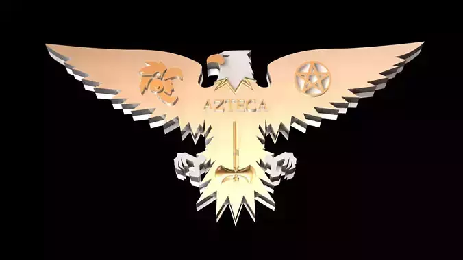 Azteca Eagle pagan pentagram 3D print model