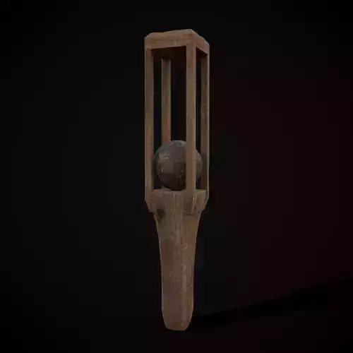 Rustic Medieval Baby Rattle Toy Low-poly 3D model