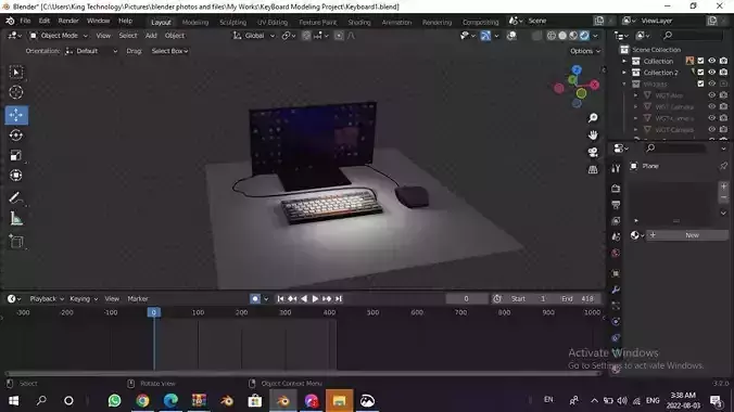 3D Keyboard computer with mouse and