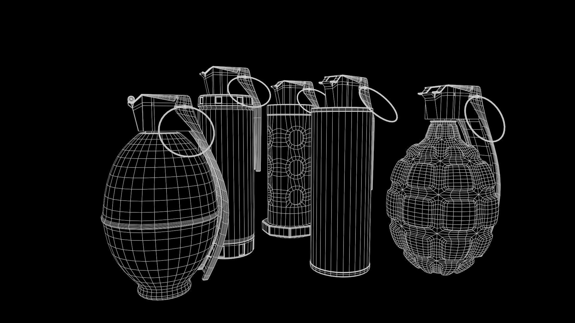 Grenade collection military 3D model_11