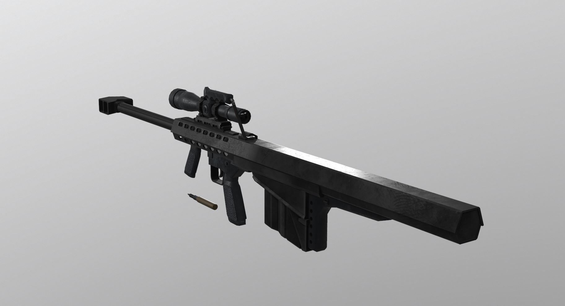 M82A2 Barret  Low-poly 3D model_2