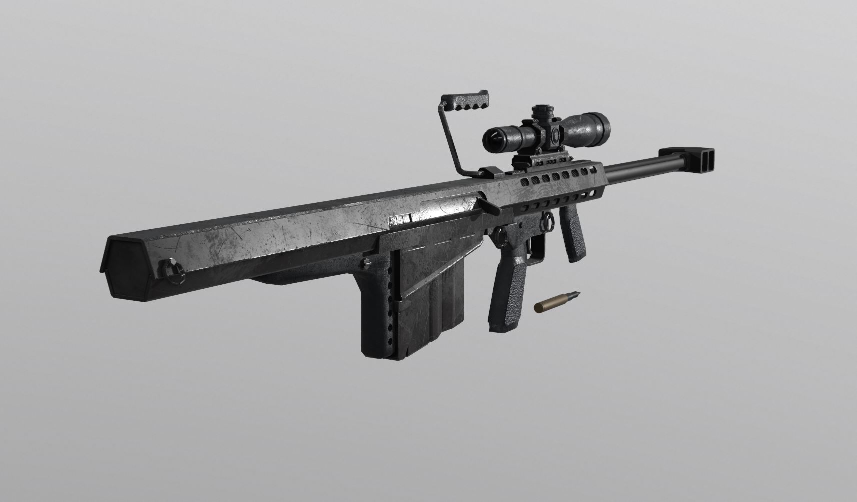 M82A2 Barret  Low-poly 3D model_4