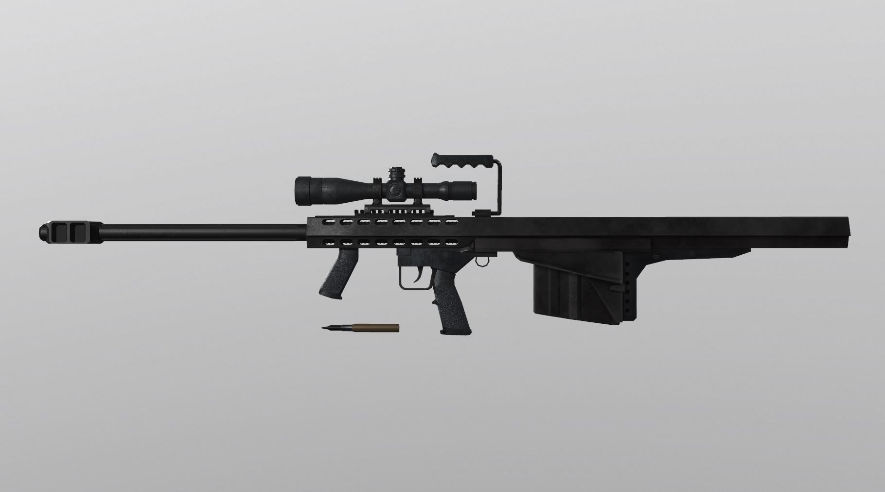 M82A2 Barret  Low-poly 3D model_1