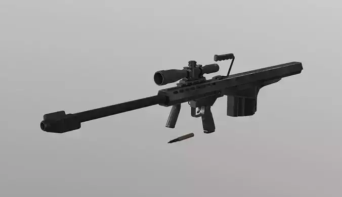 M82A2 Barret  Low-poly 3D model