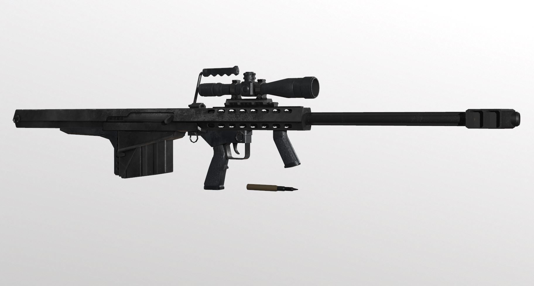 M82A2 Barret  Low-poly 3D model_3