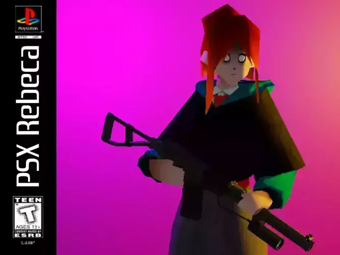 Low poly Rebeca - PSX Character Style Low-poly 3D model