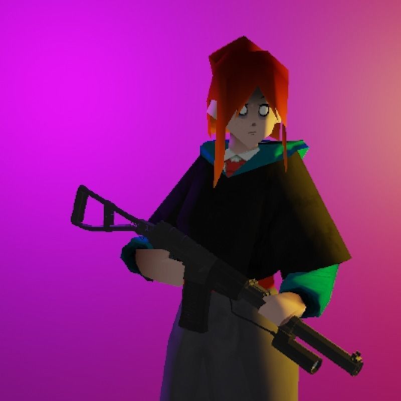 Low poly Rebeca - PSX Character Style Low-poly 3D model_1