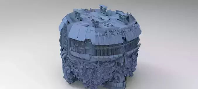 Ocean Cyberpunk tower 6 3D model