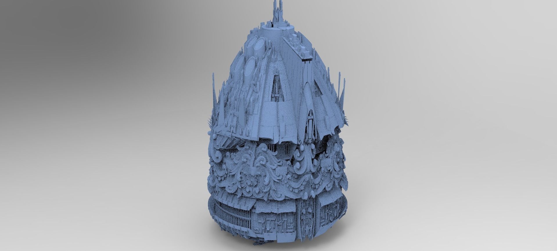 Ocean Cyberpunk tower 8  3D model_1