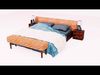 Leather quilted bed 3D model_1