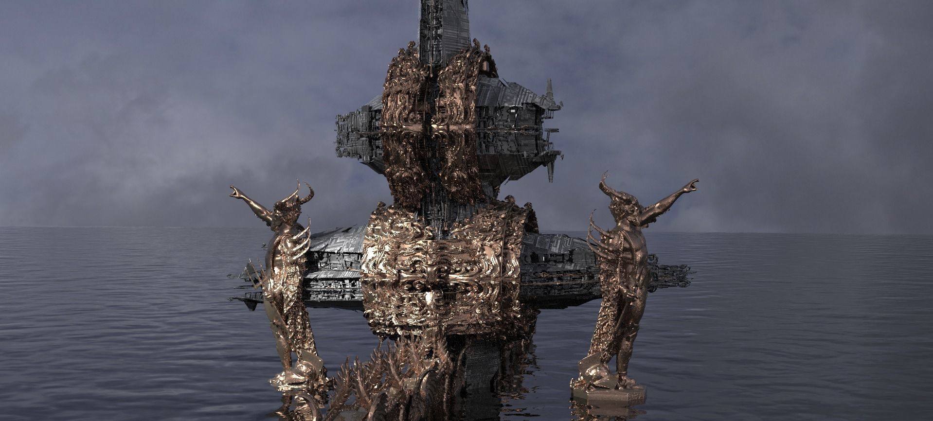Ocean Cyberpunk Atlantis Deep city 1 3D model_1