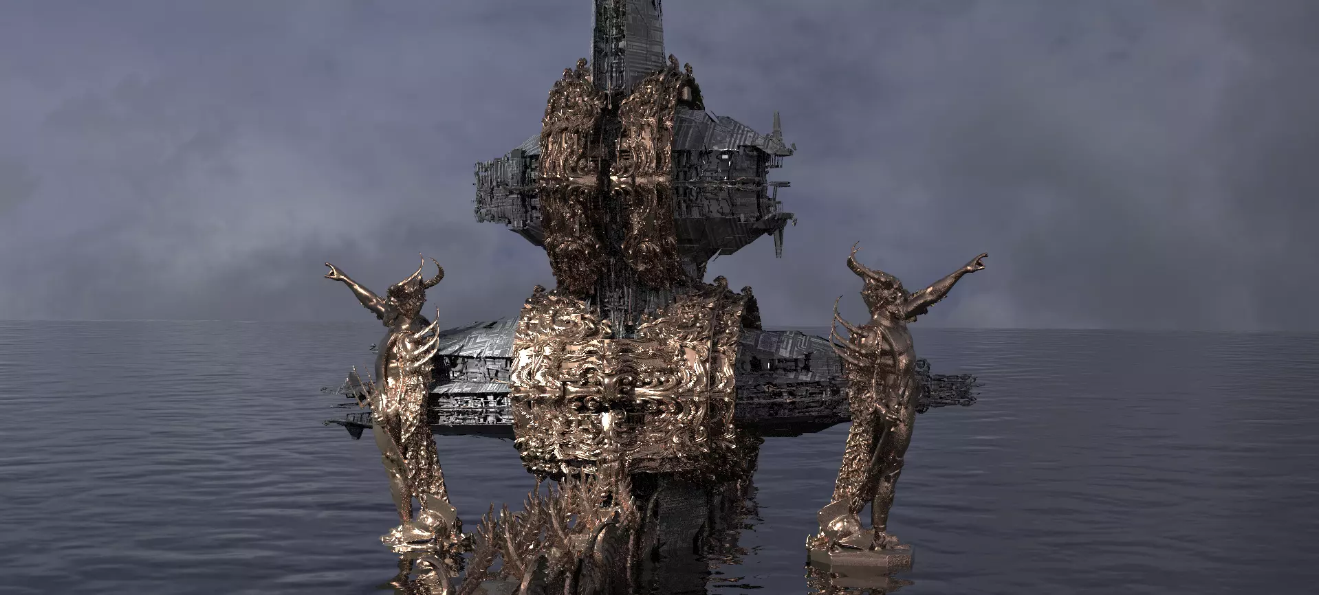 Ocean Cyberpunk Atlantis Deep city 1 3D model_0
