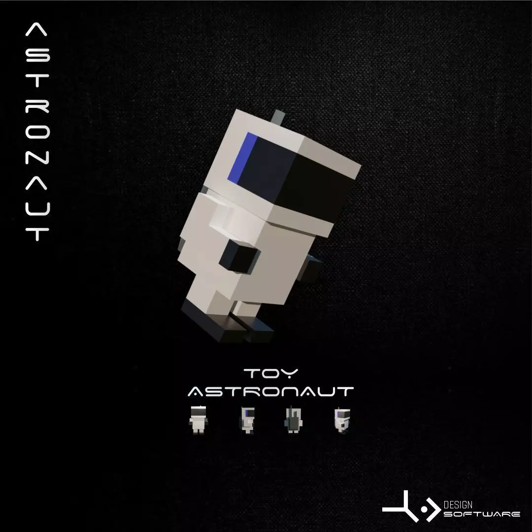 astronaut doll Low-poly 3D model_0