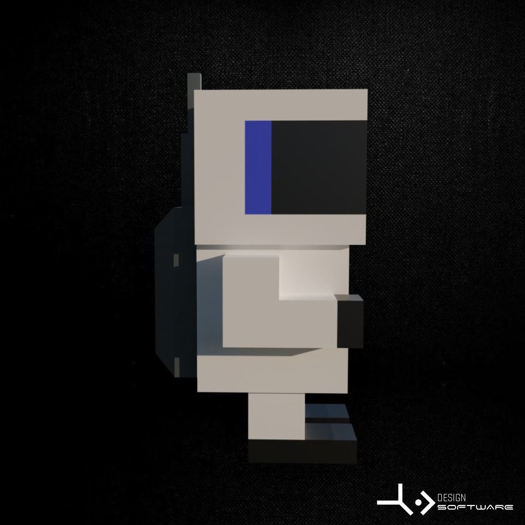 astronaut doll Low-poly 3D model_2