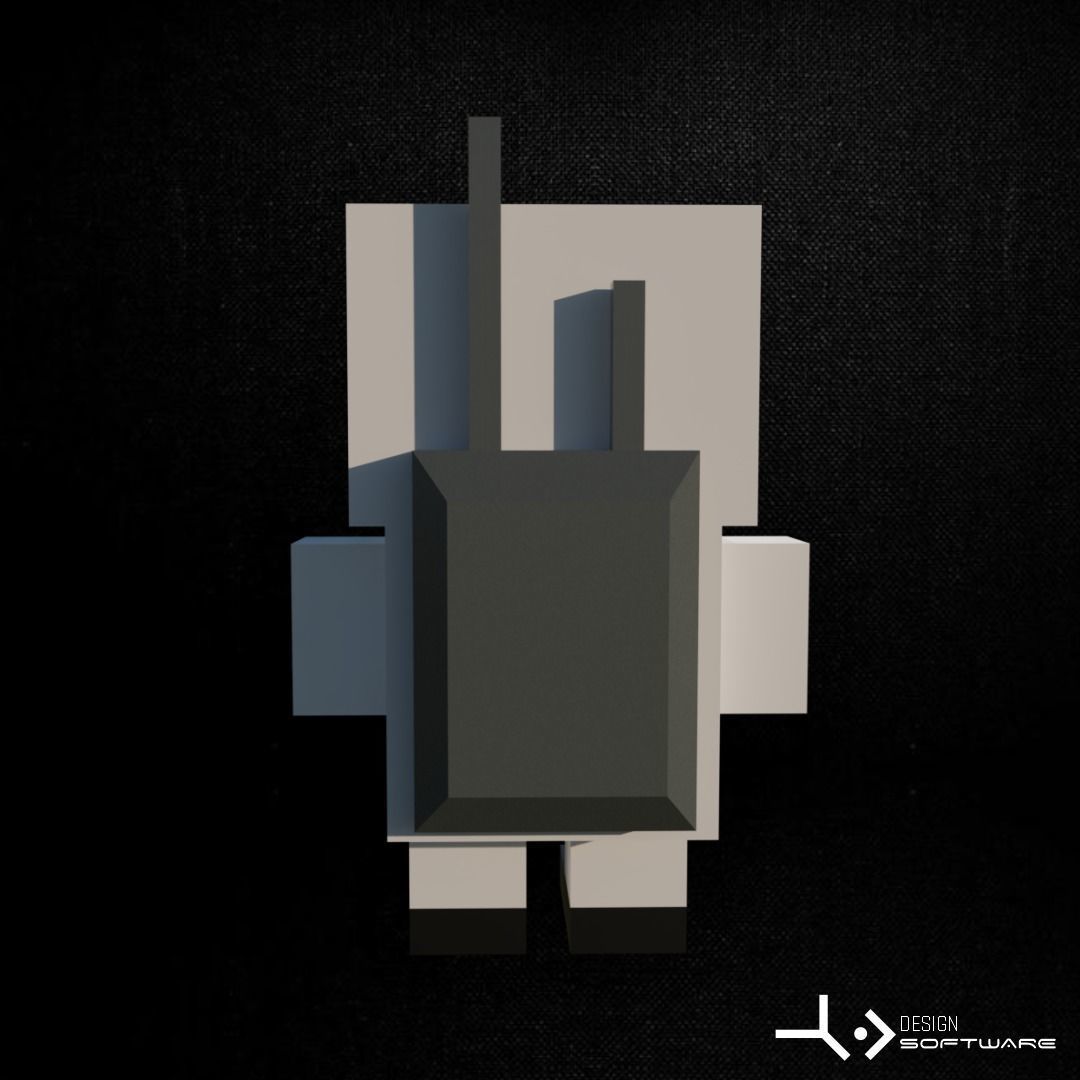 astronaut doll Low-poly 3D model_3