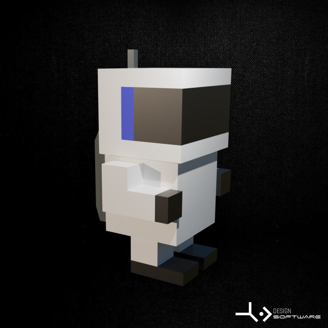 astronaut doll Low-poly 3D model_4
