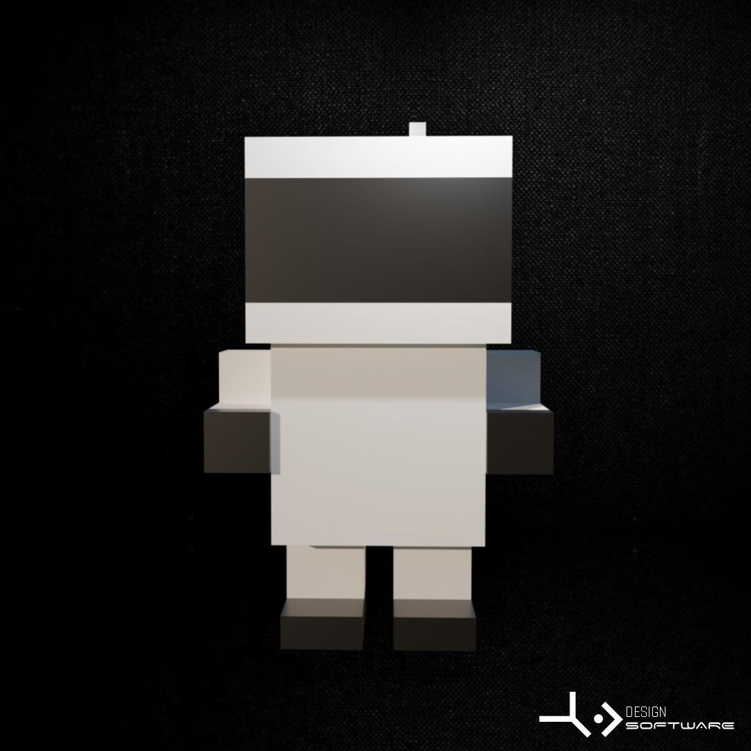 astronaut doll Low-poly 3D model_1