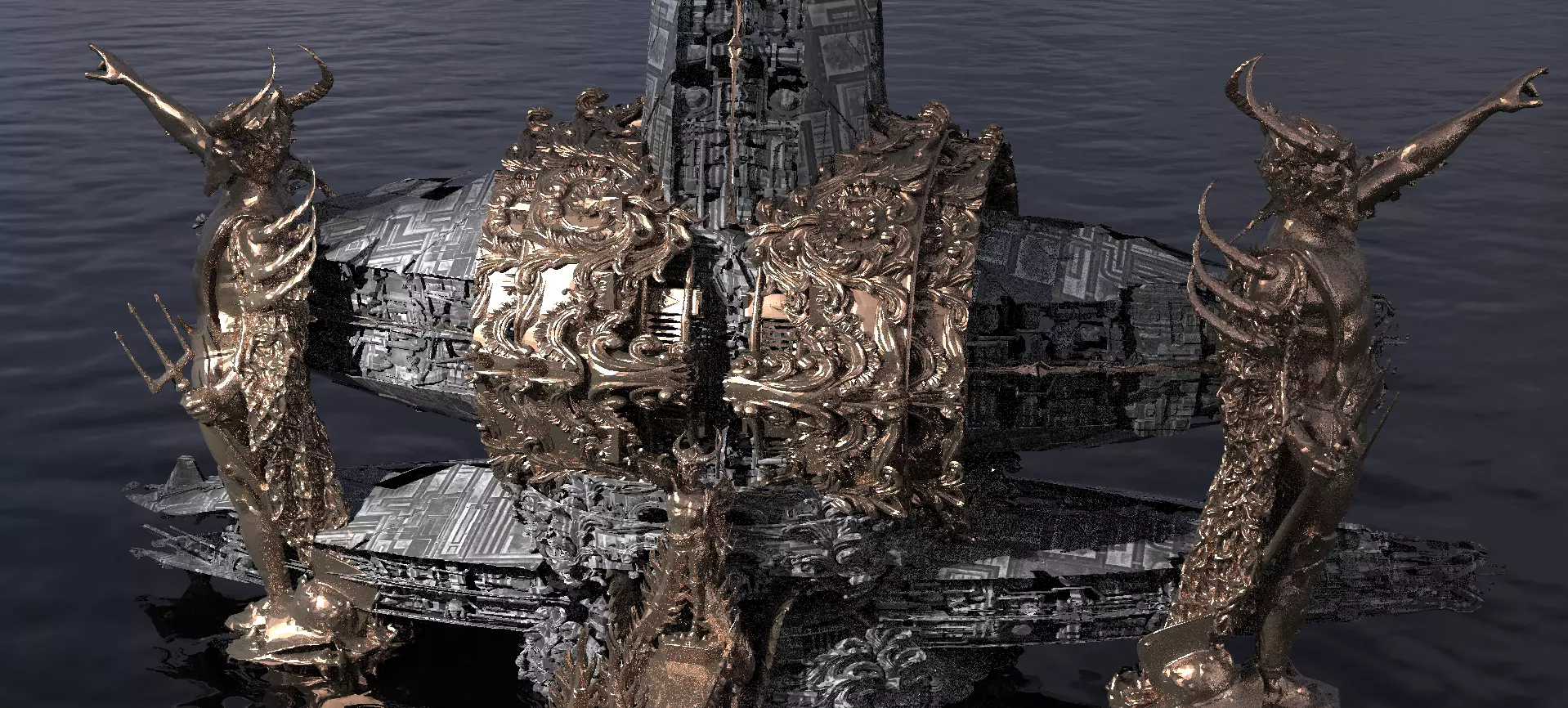 Ocean Cyberpunk Atlantis Deep city 2 3D model