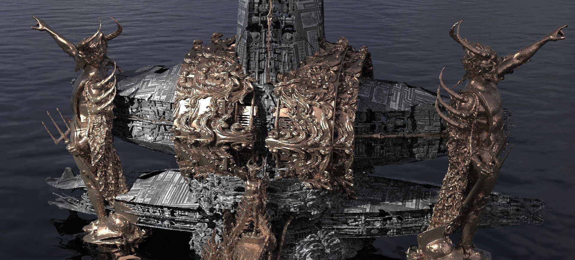 Atlantis Deep Ocean Cyberpunk Atlantis Deep city 2 3D model | CGTrader