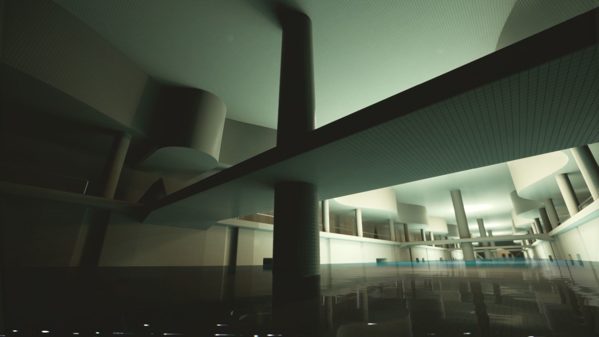 Backrooms - Poolrooms Modular Horror Environment - Unreal Engine Low-poly 3D model_21