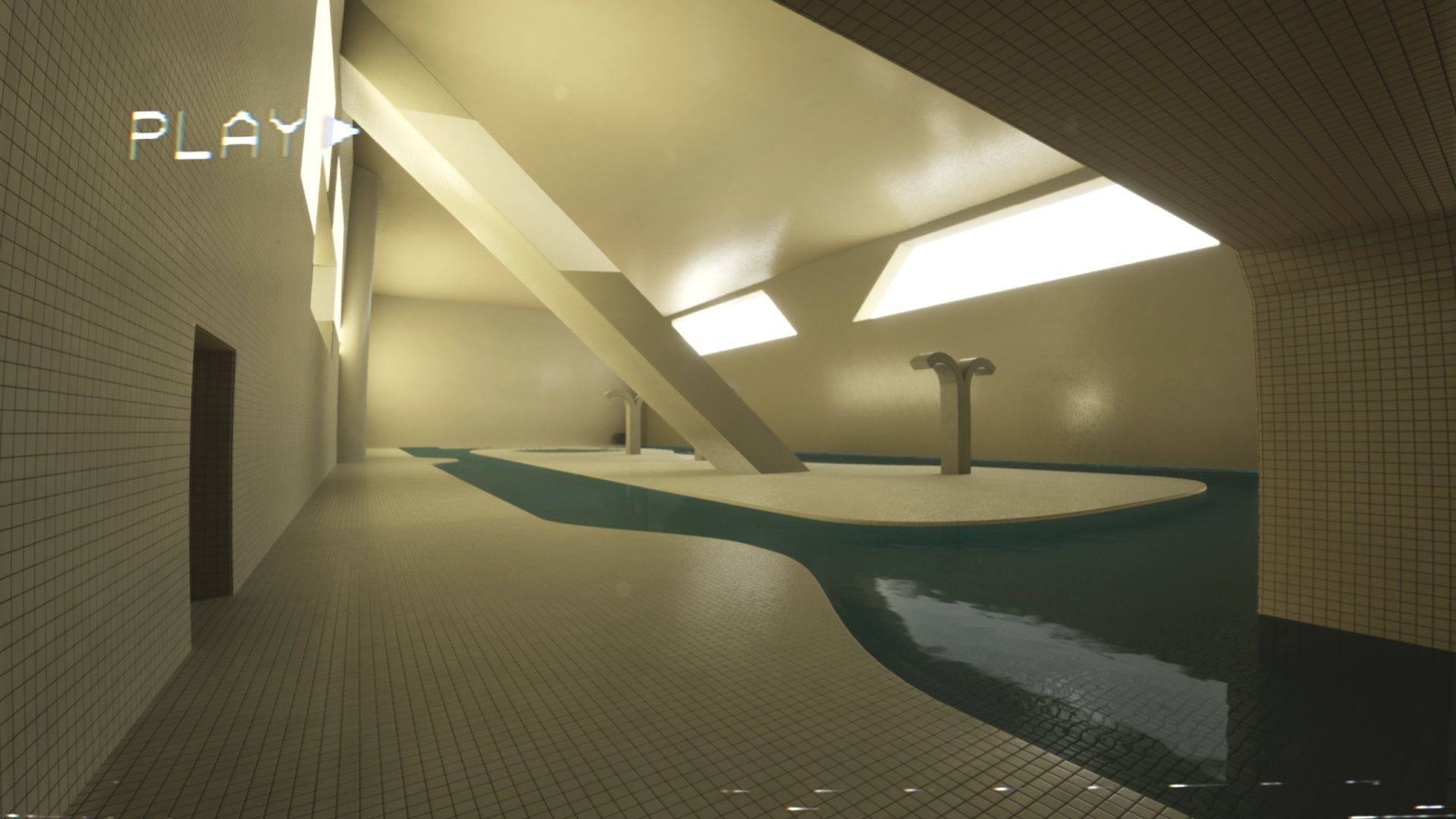 Backrooms - Poolrooms Modular Horror Environment - Unreal Engine Low-poly 3D model_17