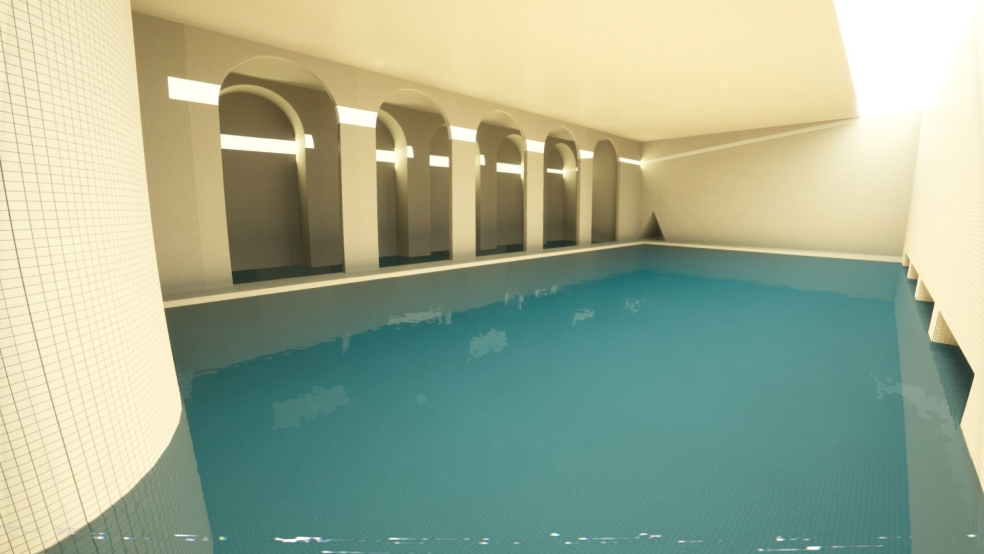 Backrooms - Poolrooms Modular Horror Environment - Unreal Engine Low-poly 3D model_8