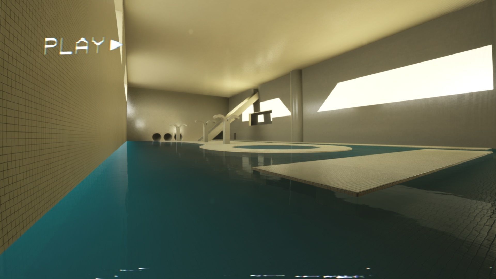 Backrooms - Poolrooms Modular Horror Environment - Unreal Engine Low-poly 3D model_16