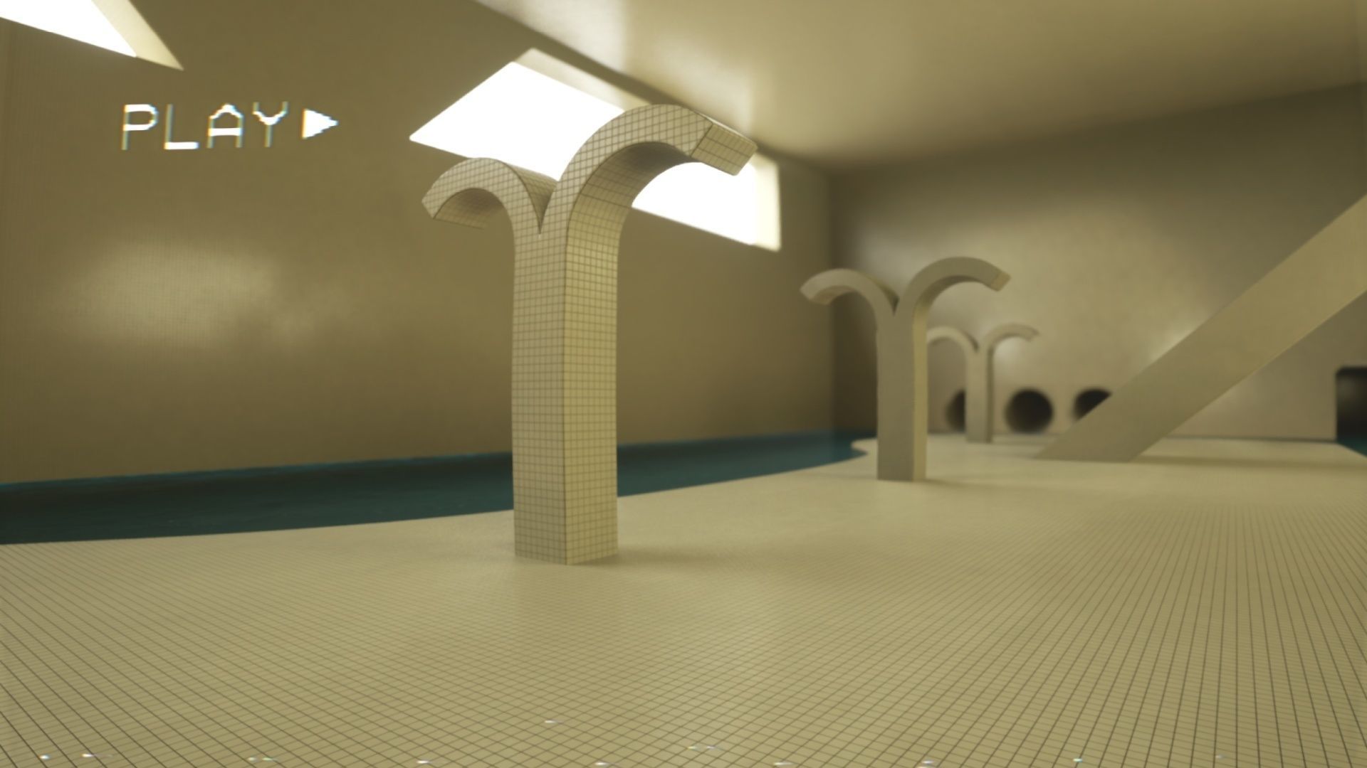 Backrooms - Poolrooms Modular Horror Environment - Unreal Engine Low-poly 3D model_2