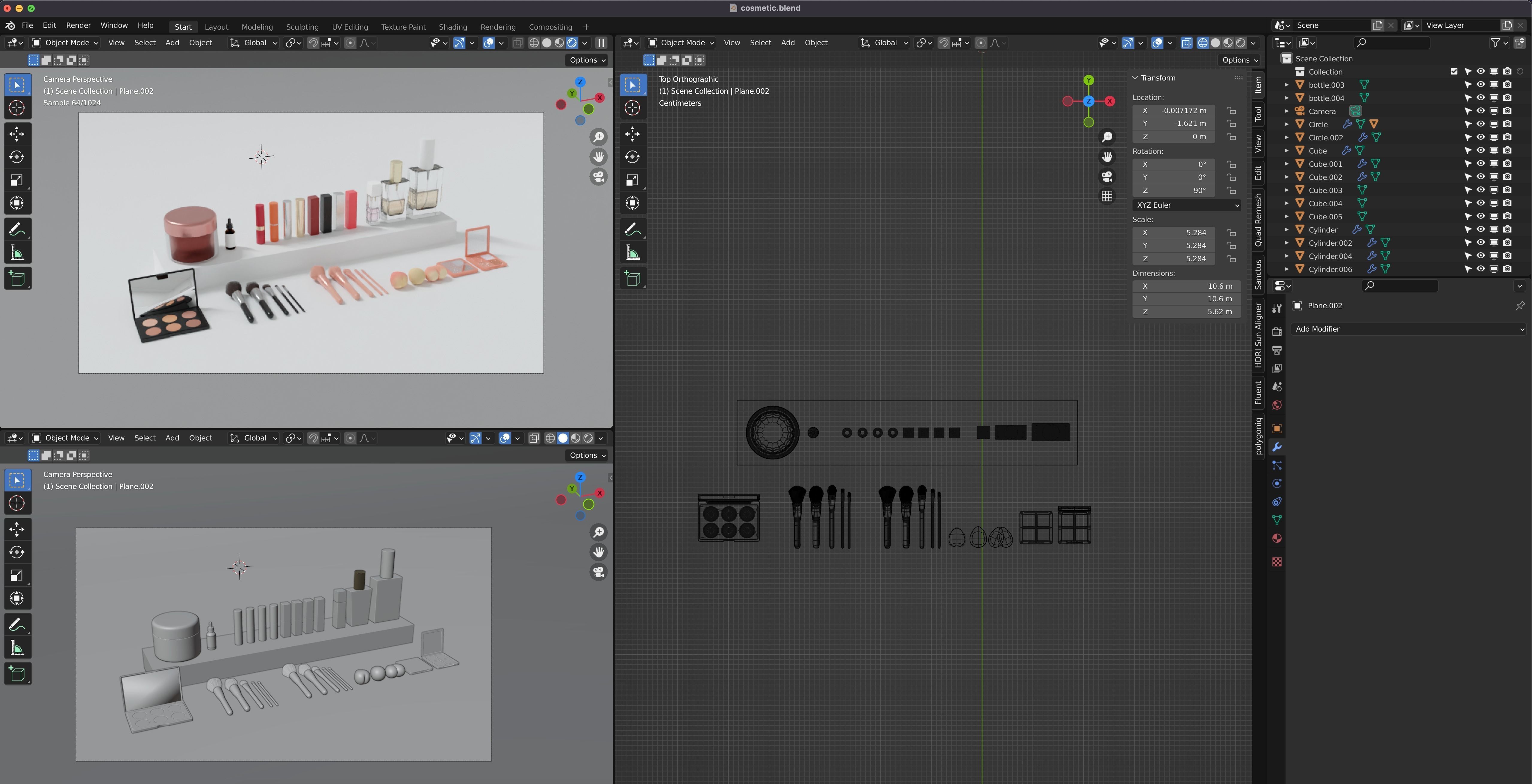 Set of cosmetics for make up 3D model_6