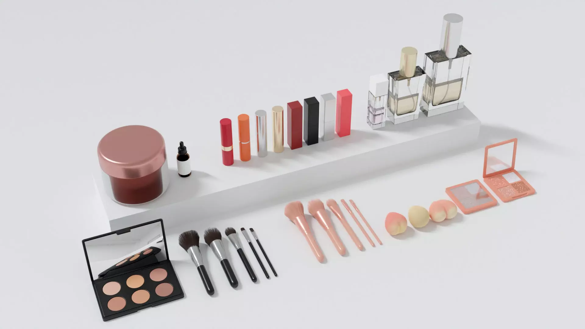Set of cosmetics for make up 3D model_0