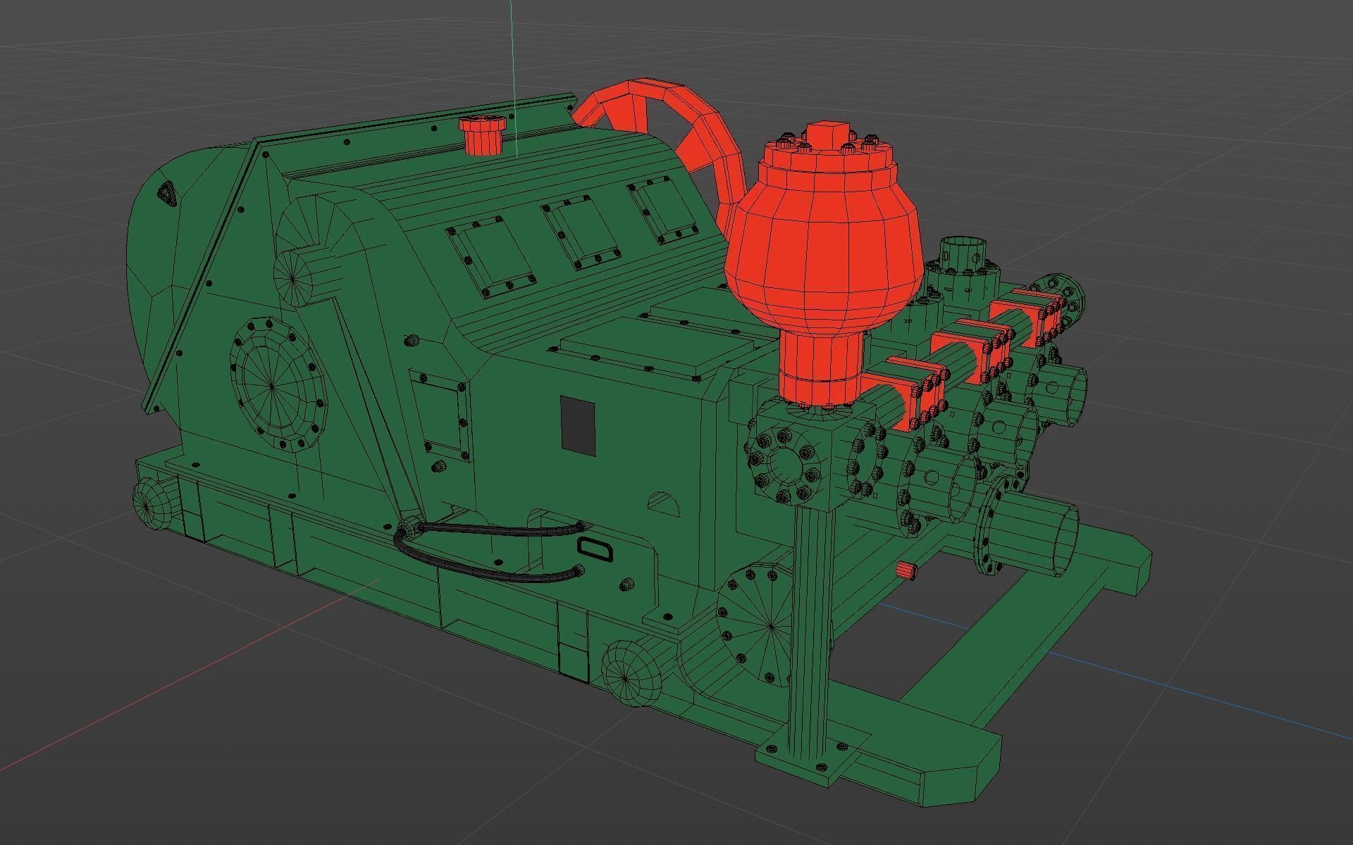 Mud pump Low-poly 3D model_4