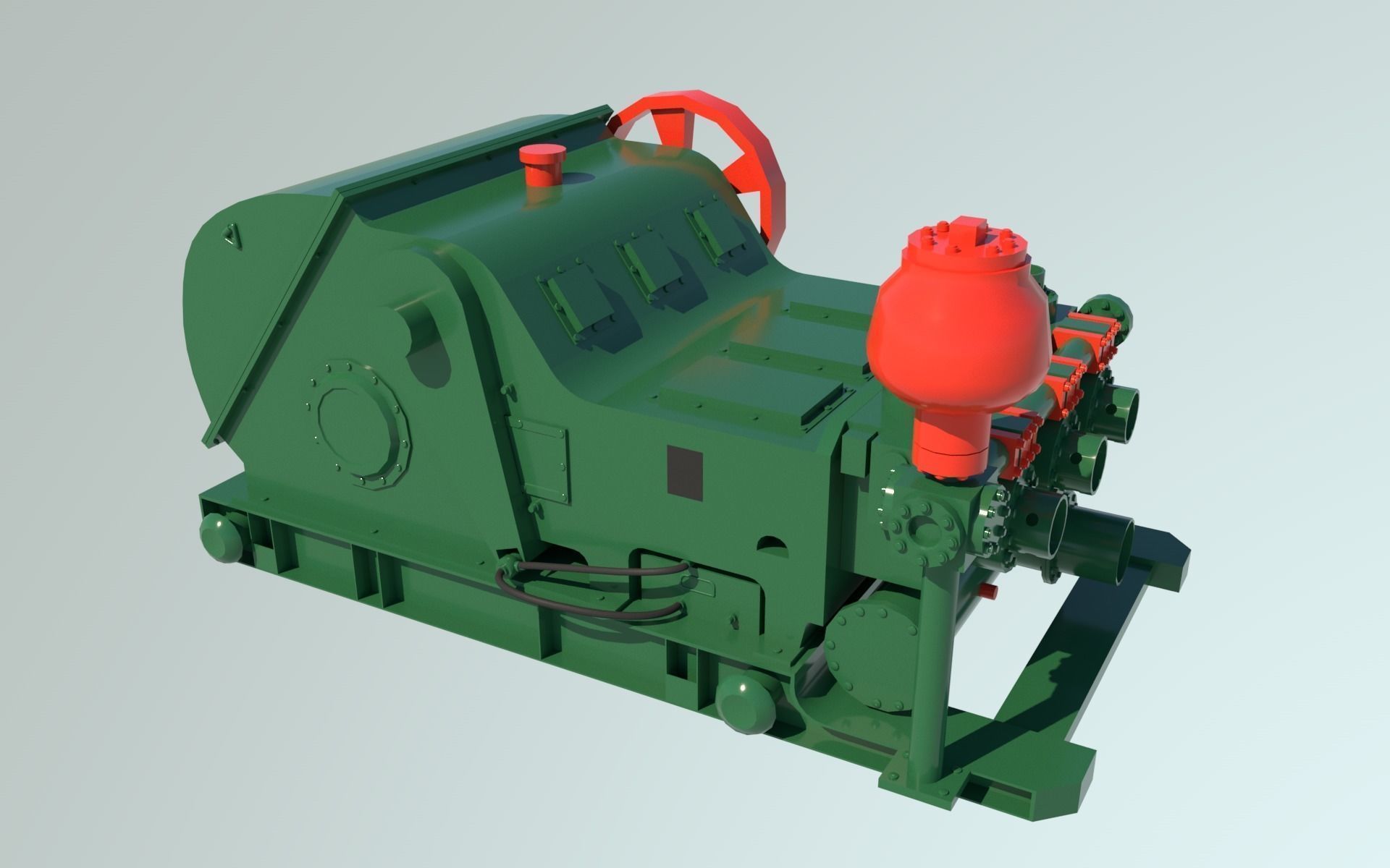 Mud pump Low-poly 3D model_2