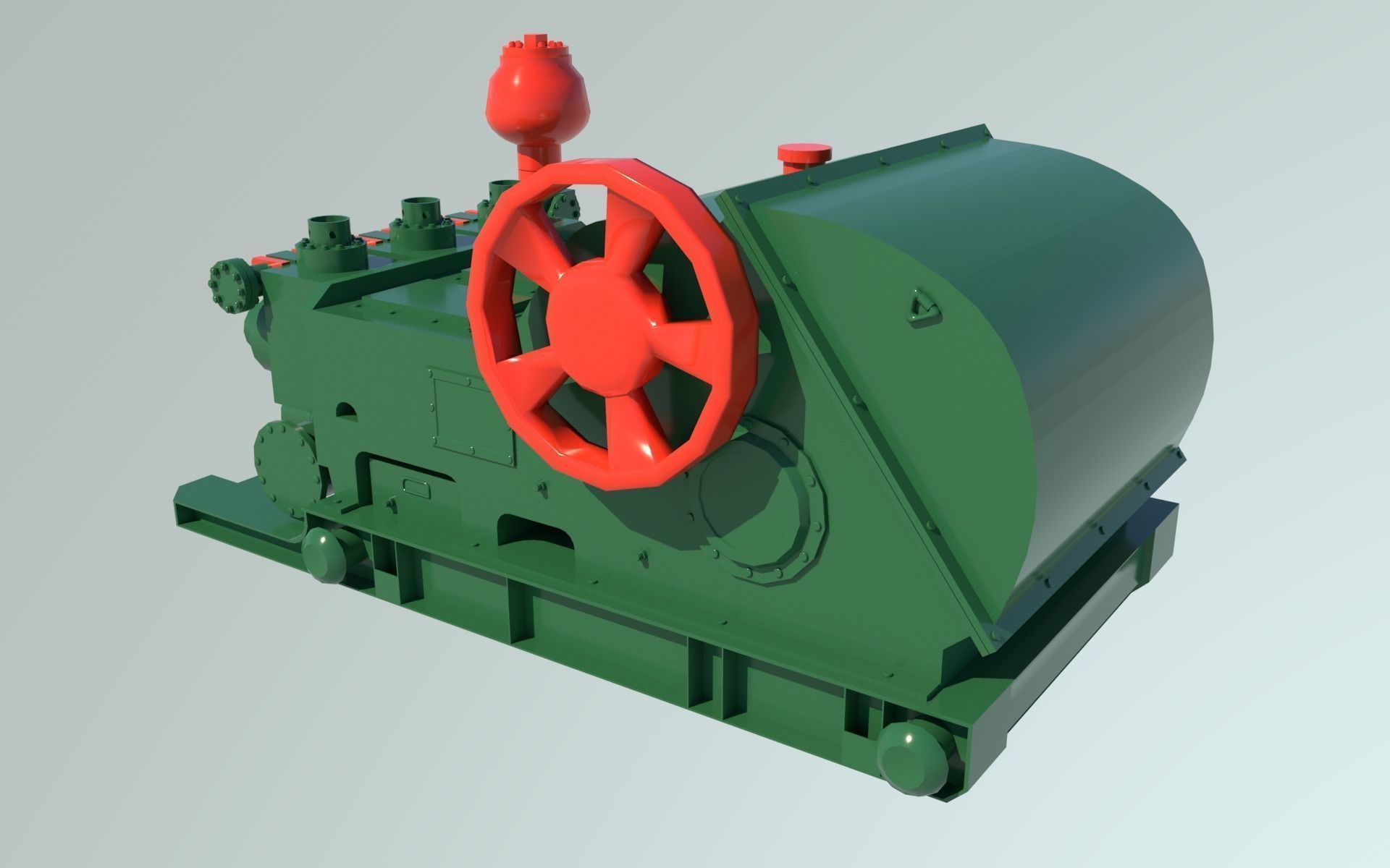 Mud pump Low-poly 3D model_3