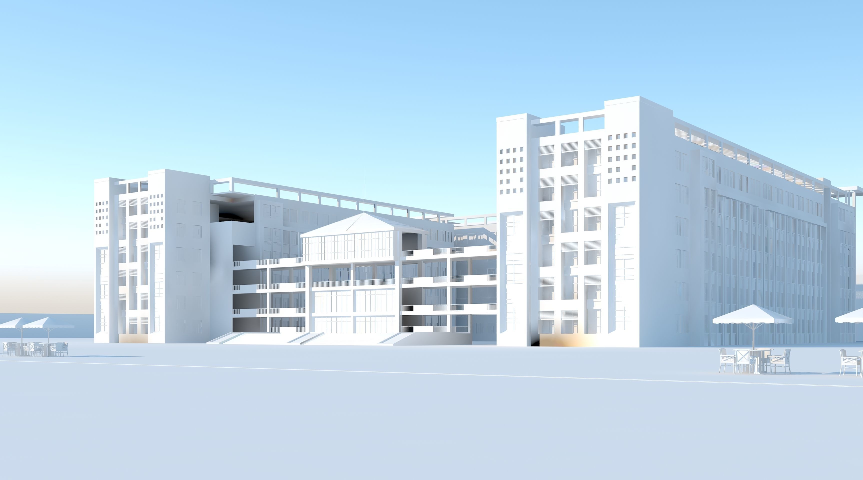3D Campus School Buildings 002 3D model_2