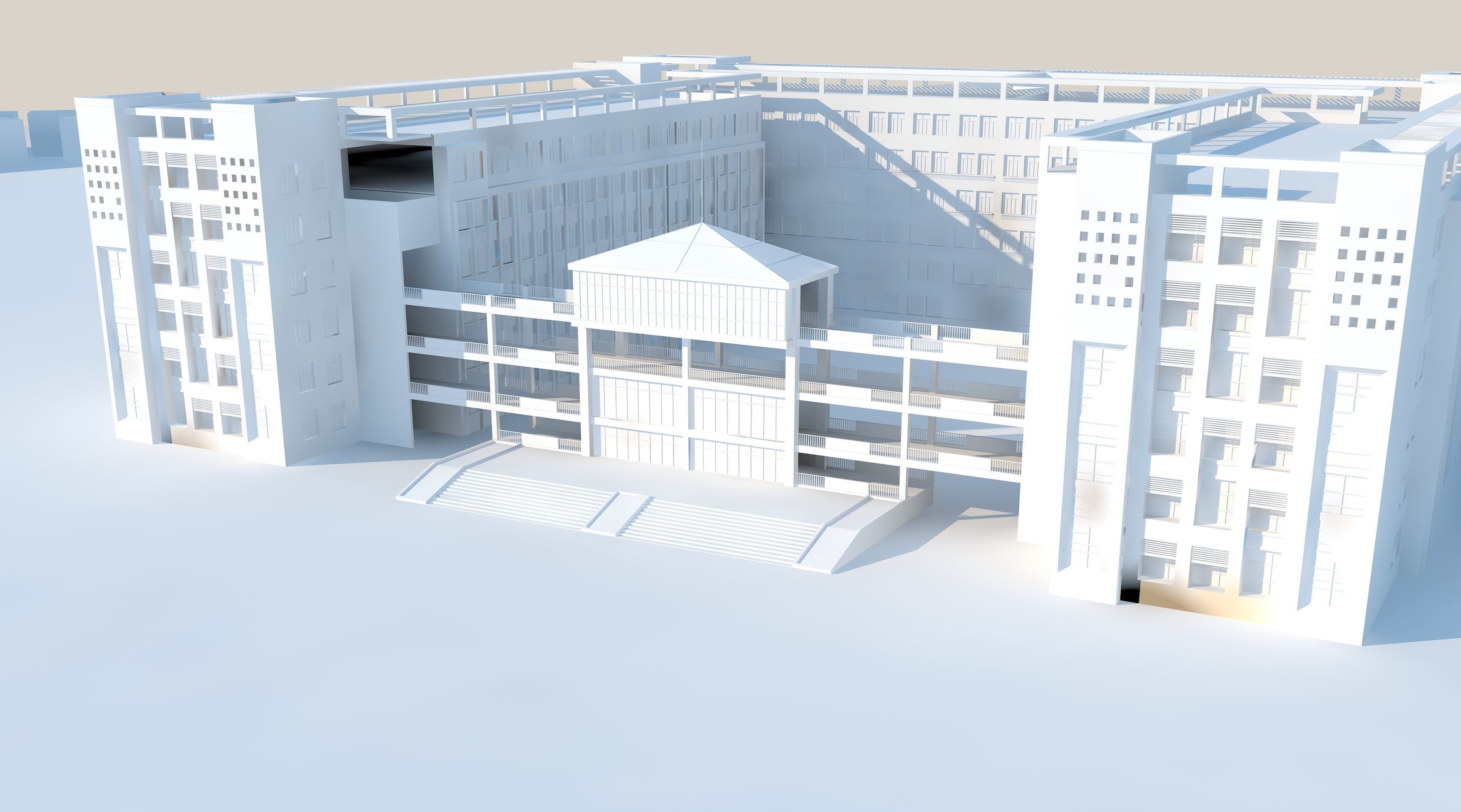3D Campus School Buildings 002 3D model_3