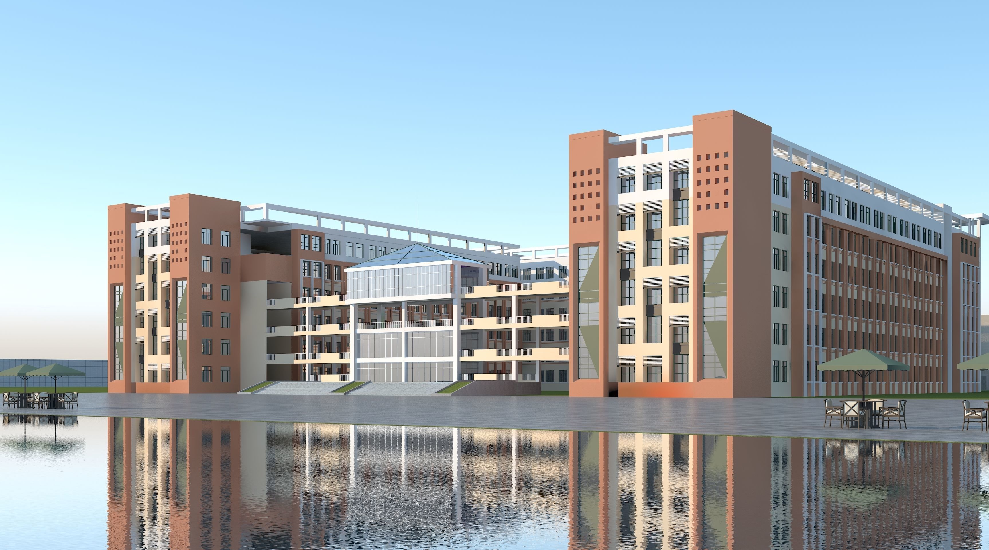 3D Campus School Buildings 002 3D model_1