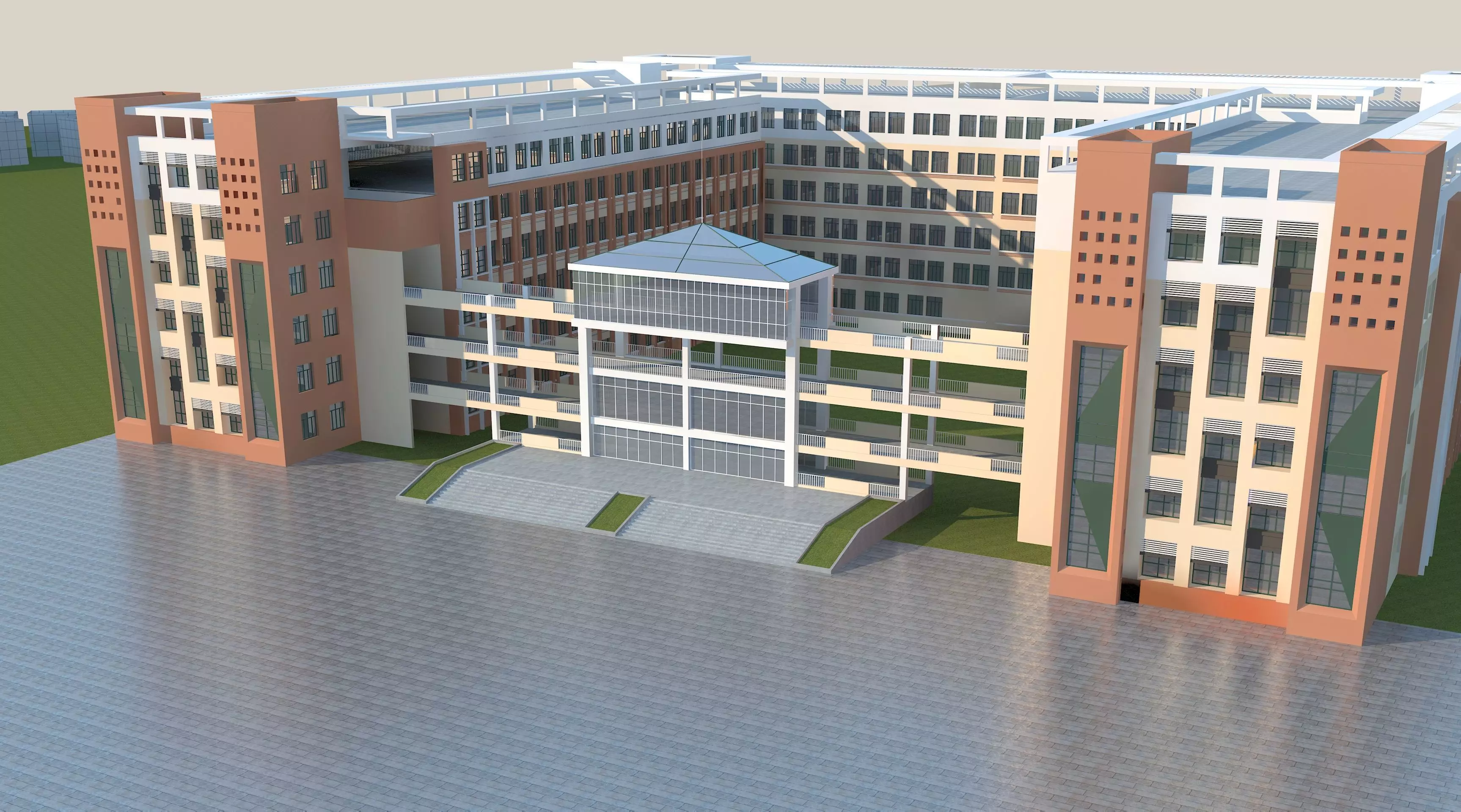3D Campus School Buildings 002 3D model_0