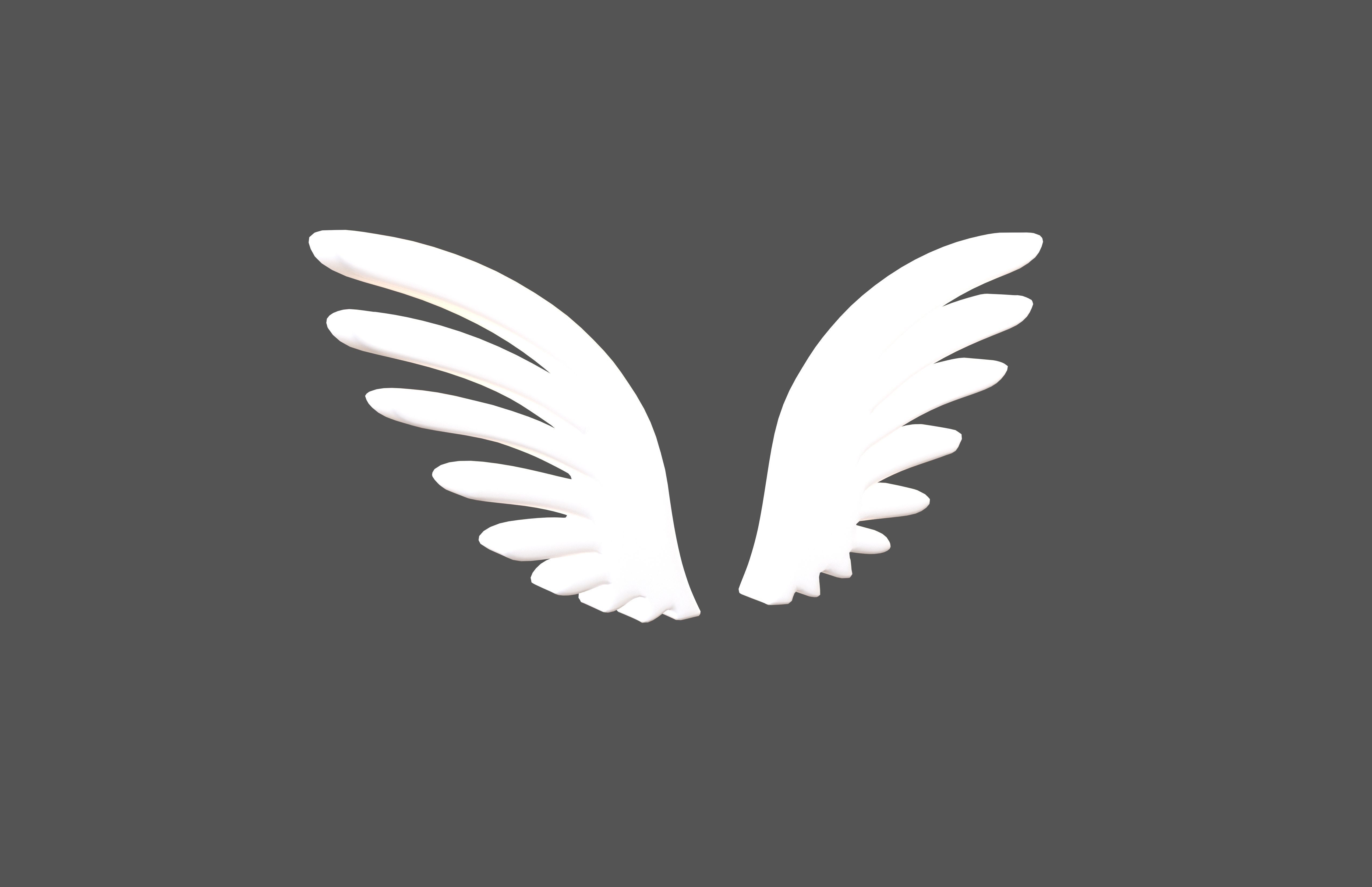 Wing Symbol v2 002 Low-poly 3D model_1