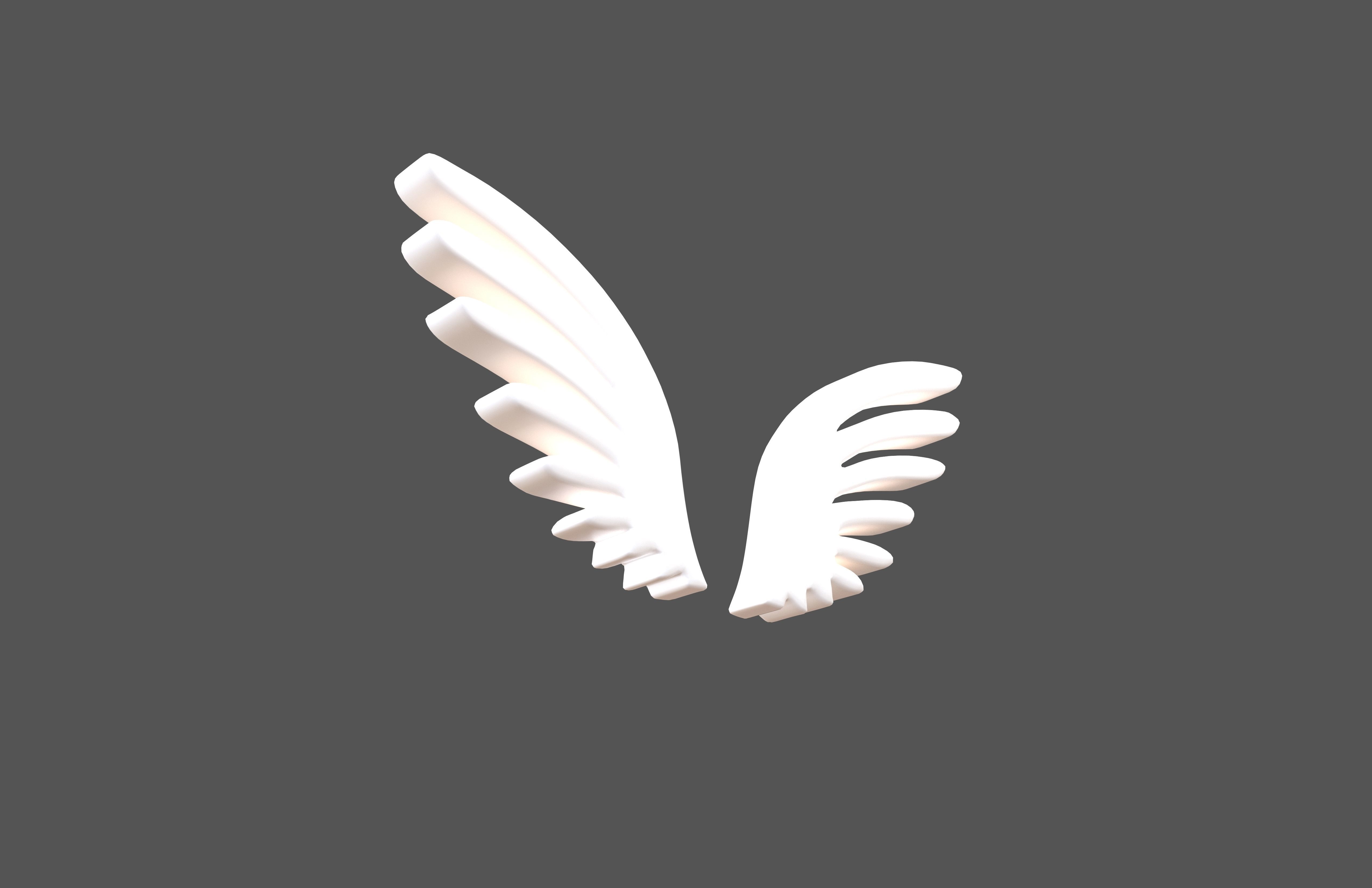 Wing Symbol v2 002 Low-poly 3D model_3