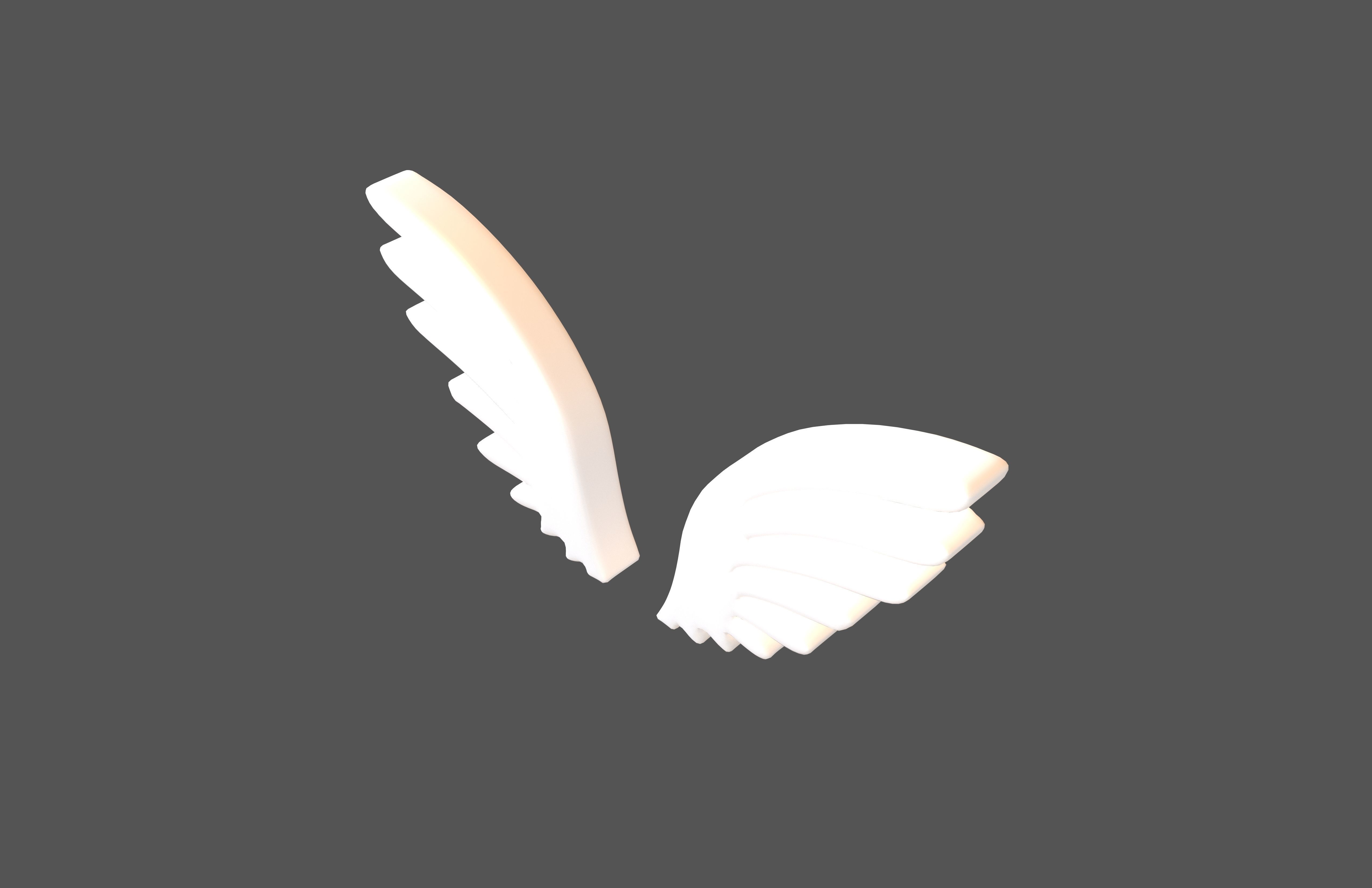 Wing Symbol v2 002 Low-poly 3D model_2