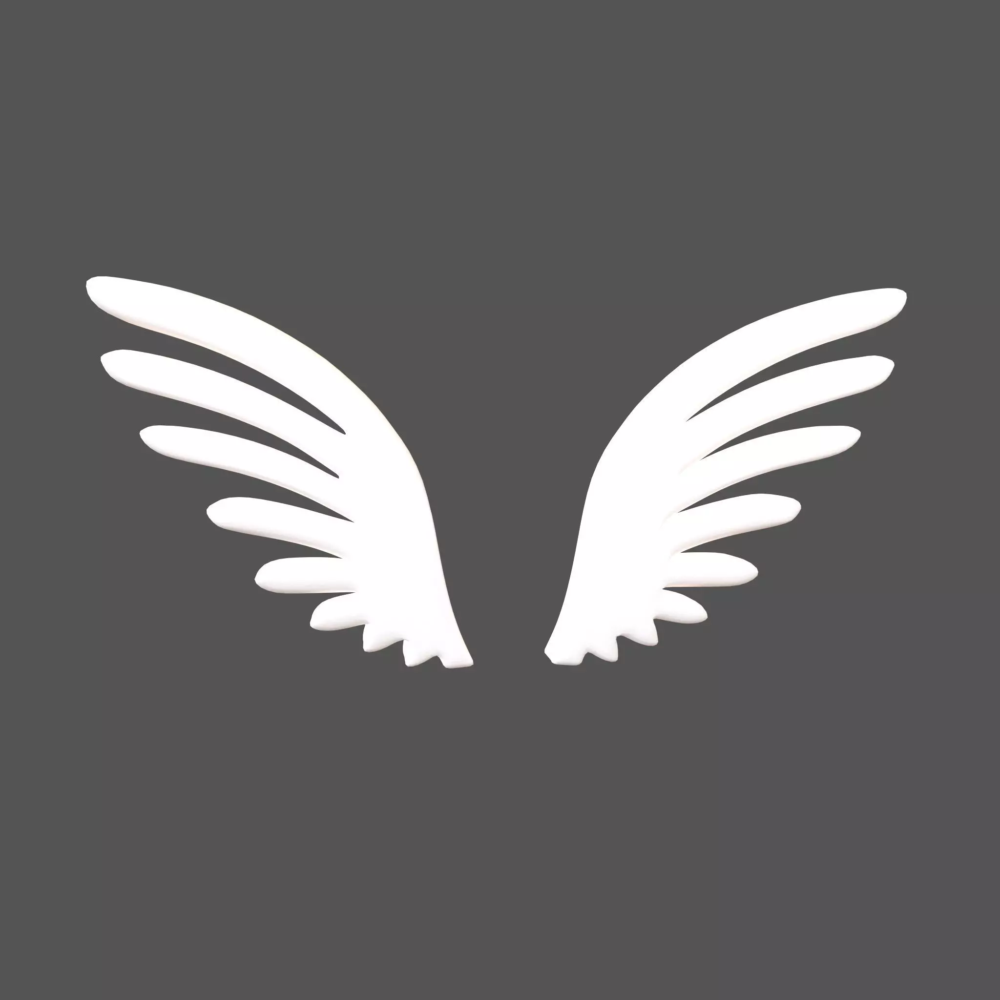 Wing Symbol v2 002 Low-poly 3D model_0