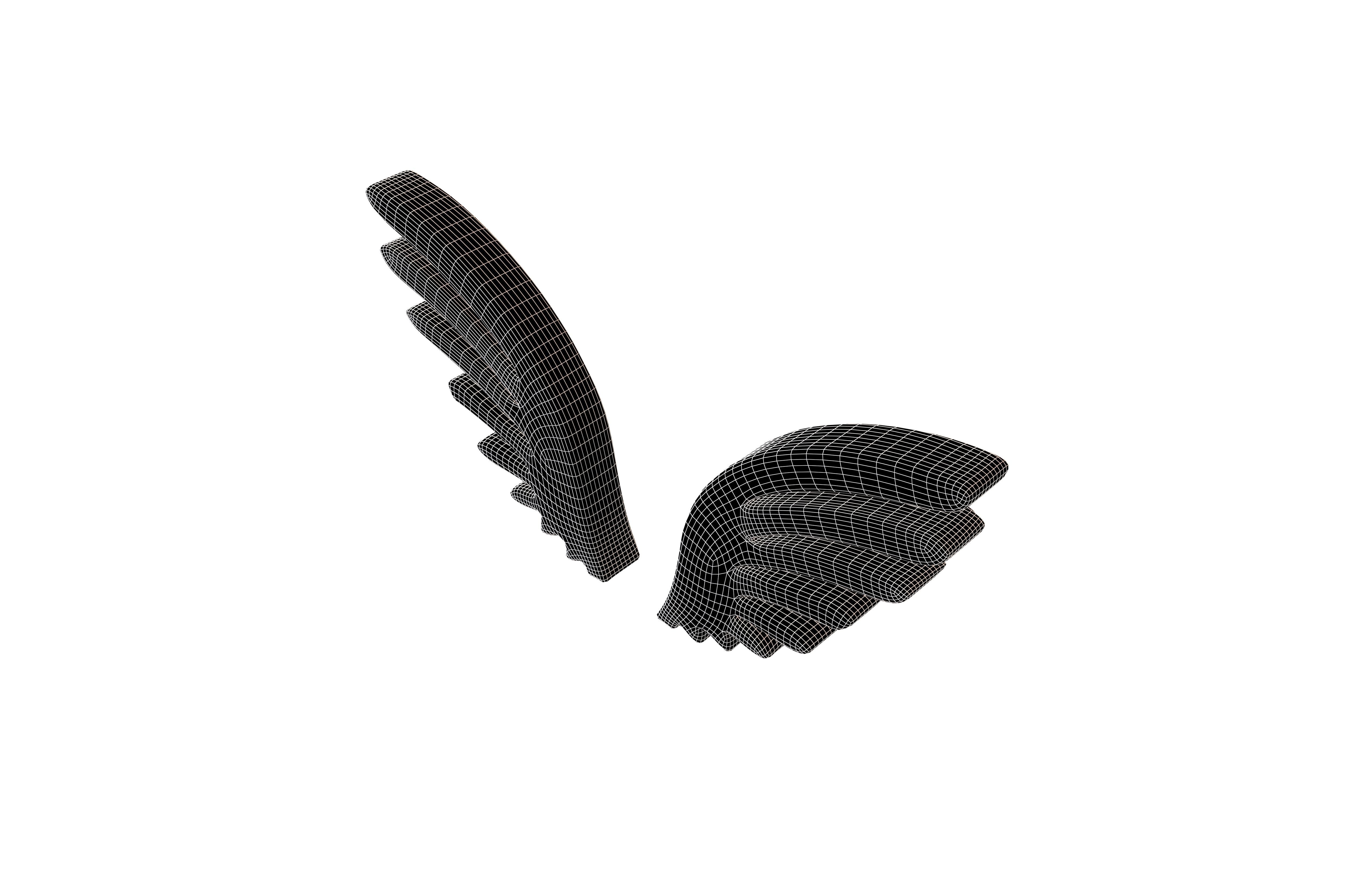 Wing Symbol v2 002 Low-poly 3D model_5