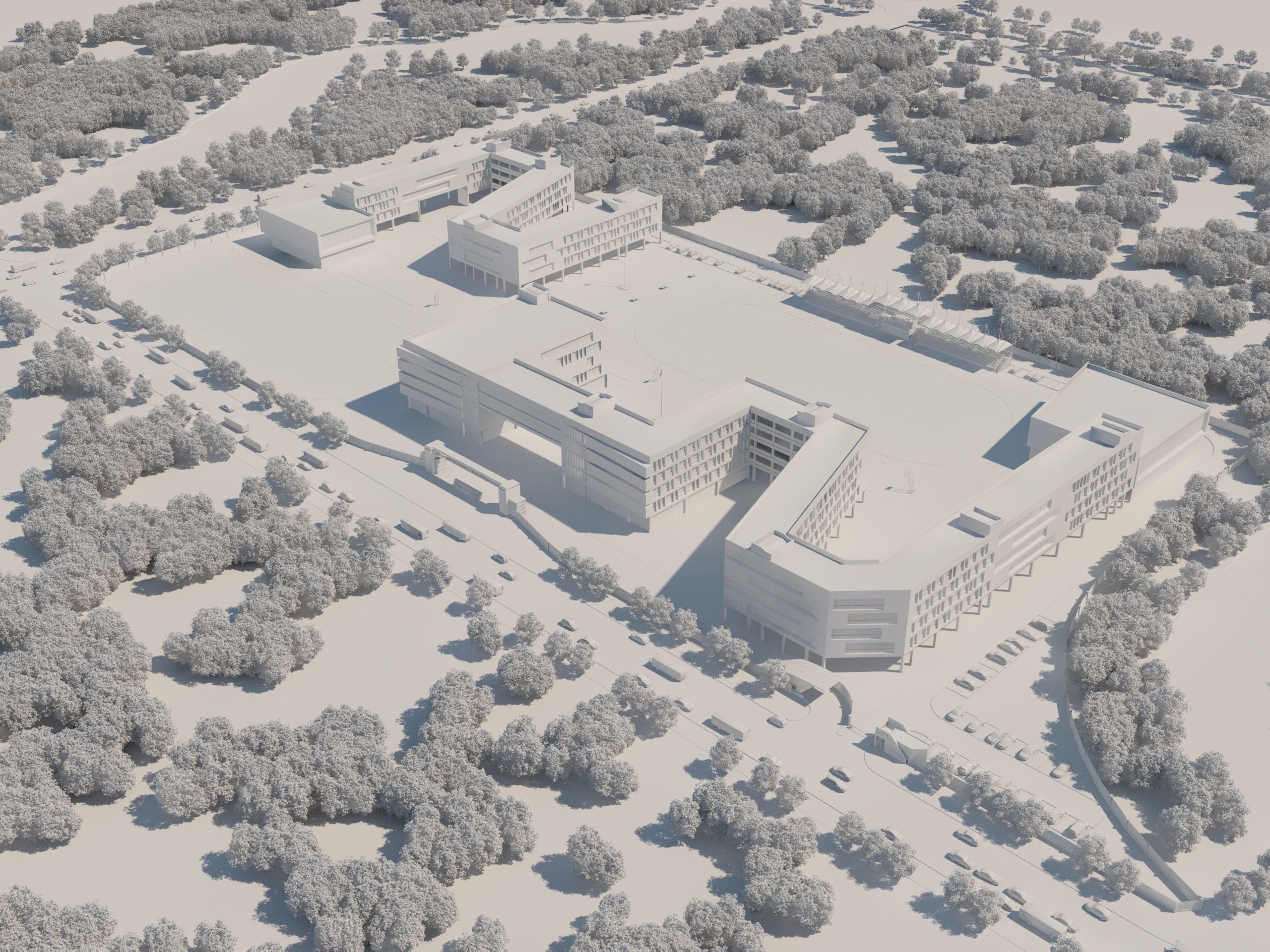 3D Campus School Buildings Set  003 3D model_2